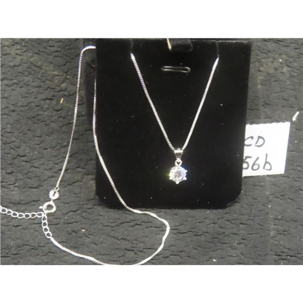 New 925 Sterling Silver 1.0ct Moissanite Lab Diamond Solitaire Necklace — VVS1 — GRA Report