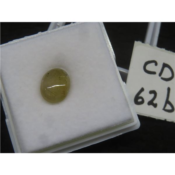 4.2ct Natural Golden Rutile Quartz — Oval Cabochon Cut — 9.1 x 11.6mm