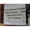 Image 5 : 4.2ct Natural Golden Rutile Quartz — Oval Cabochon Cut — 9.1 x 11.6mm
