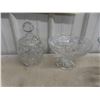 Image 3 : Crystal and Cut Glass — Pedestal Fruit Bowl, Covered Candy Dish, Serving Bowls, and Platters