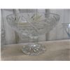 Image 4 : Crystal and Cut Glass — Pedestal Fruit Bowl, Covered Candy Dish, Serving Bowls, and Platters