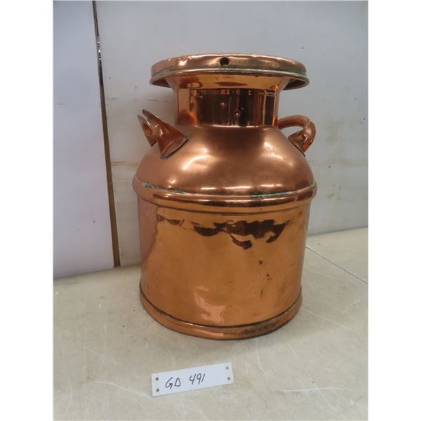 Vintage Copper-Plated Milk Can
