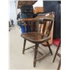 Image 2 : Wood Barrel-Back Style Chair and Bent Willow Style Plant Stand