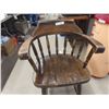 Image 4 : Wood Barrel-Back Style Chair and Bent Willow Style Plant Stand