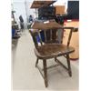 Image 5 : Wood Barrel-Back Style Chair and Bent Willow Style Plant Stand