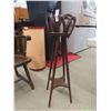 Image 6 : Wood Barrel-Back Style Chair and Bent Willow Style Plant Stand