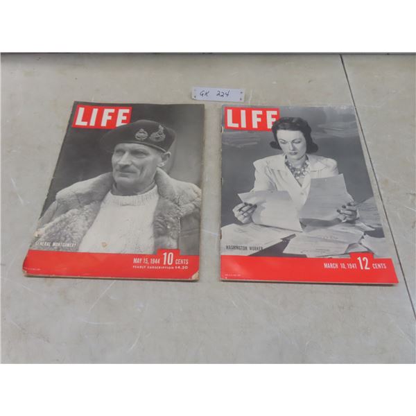 2 Life Magazines — March 1941 and May 1944