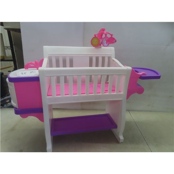Doll Crib with Sink and High Chair — 26×32×11