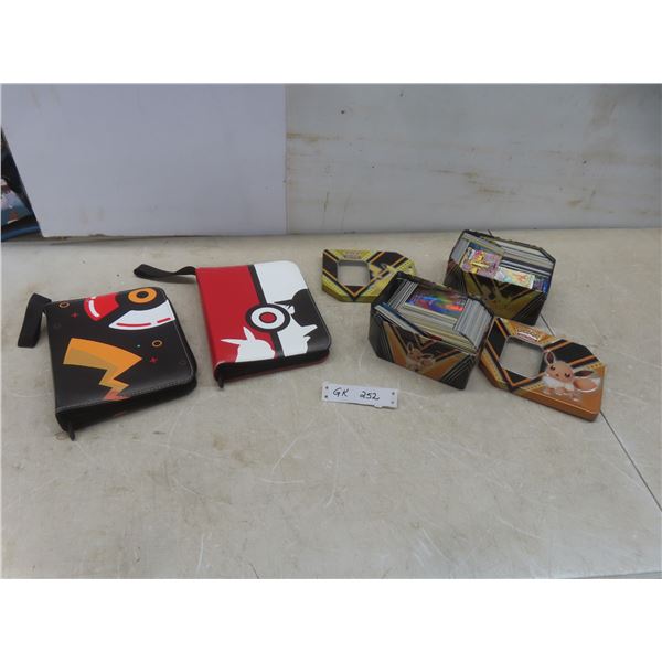 2 Pokémon Trading Card Game in Metal Collector Tin and 2 Card Binders