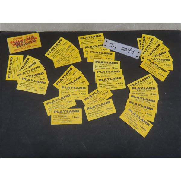 33 Vintage Playland Winnipeg Beach "Save Your Points" Coupons