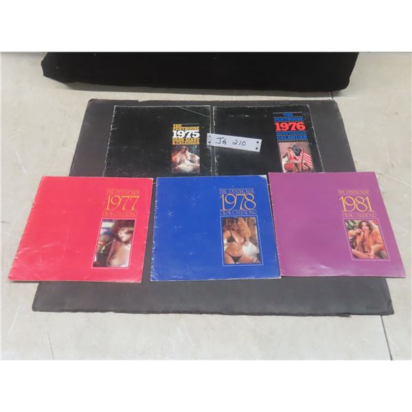 5 Penthouse Calendars and Desk Diary 1975–1978 and One from 1981