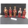 Image 1 : Five Heavy Figural Chess Pieces with Felt on the Bottoms — Tallest 9"