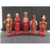 Image 2 : Five Heavy Figural Chess Pieces with Felt on the Bottoms — Tallest 9"