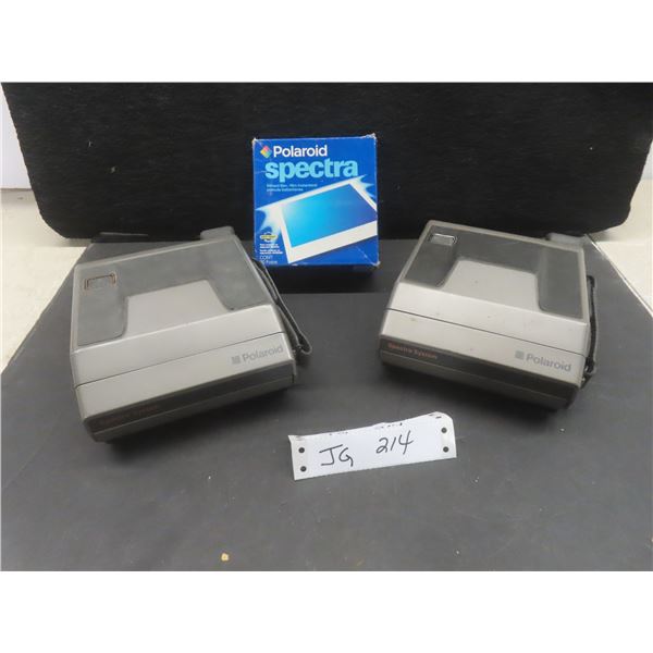 2 Polaroid Spectra System Instant Cameras with One Film