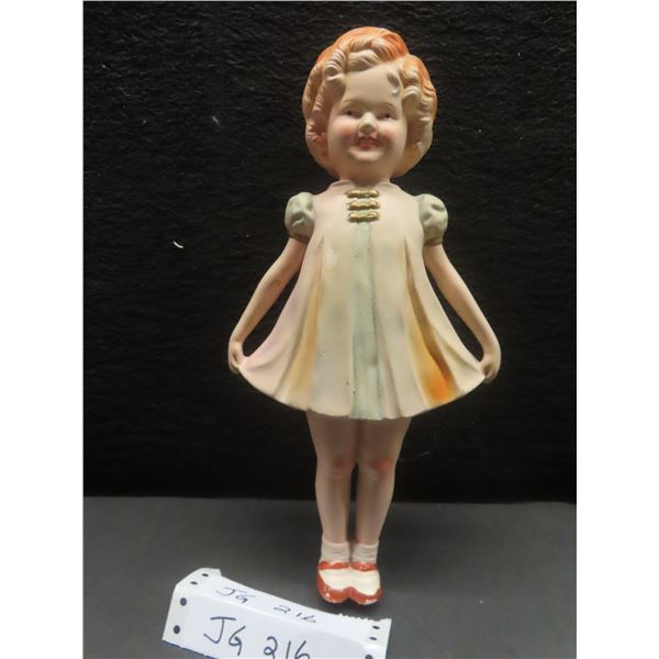 Vintage Shirley Temple Chalkware Carnival Doll — 11"