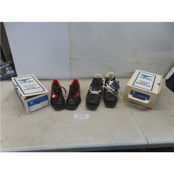 Vintage Norwegian Sport Footwear and Ski Boots — 2 Pairs