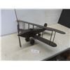 Image 1 : Vintage Welded Handmade Metal Biplane Sculpture — 10×25×31½