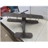 Image 7 : Vintage Welded Handmade Metal Biplane Sculpture — 10×25×31½