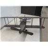 Image 9 : Vintage Welded Handmade Metal Biplane Sculpture — 10×25×31½