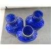 Image 2 : 3 Vintage Cobalt Blue Glass Milk of Magnesium Bottles