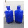 Image 4 : 3 Vintage Cobalt Blue Glass Milk of Magnesium Bottles