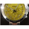 Image 8 : Fossil Retro Traveler Yellow/Steel Chronograph Watch — Model CH2865