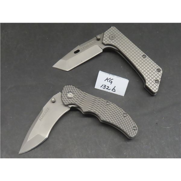 Schrade SCH302 Folding Knife 3½" Blade and Schrade SCH801 Ti Folding Knife 3¼" Blade — 2 Knives