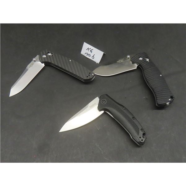 Kershaw Folding Knife 3¼" Blade and Ganzo Firebird Folding Knife 3½" Blade — 2 Ganzo Knives