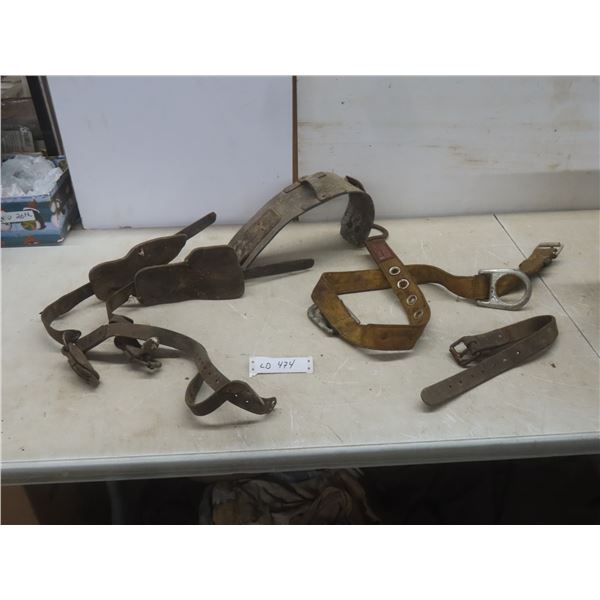 Vintage Climbing Spurs and Belts