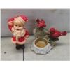 Image 11 : Vintage Christmas Decorations — Icicles, Tinsel, Angel, Bulbs, Hooks, Candle Holder — Plus Plates