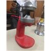 Image 9 : 2 Vintage Juicers — Juice-King and Juice-O-Matic — Tin Flour Dispenser and Pewter Horse Bookends