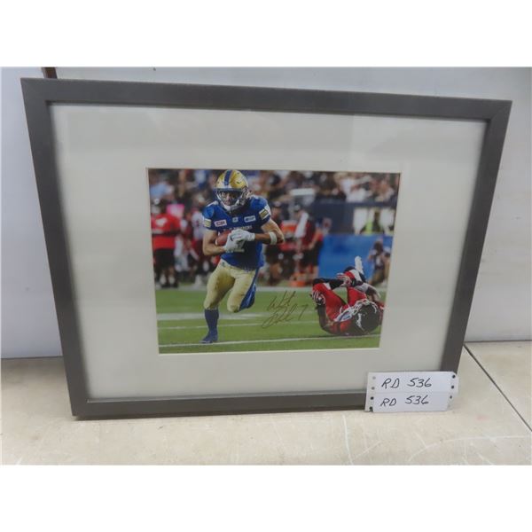 Framed Winnipeg Blue Bombers Autographed Picture — 13×17