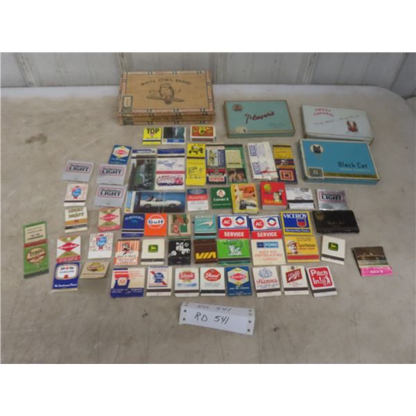Tobacco Tins — Black Cat, Players, Sweet Caps — and Match Books