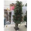 Image 3 : 2 Christmas Trees in Pots with Lights — 43" Tall (1 Pot has Damage)