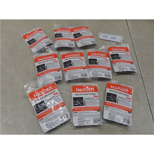 Zip Ties — 10 New Packages of 100 (1000 Total)