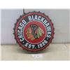 Image 1 : Chicago Blackhawks Bottlecap Metal Sign — 16" Diameter
