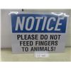 Image 1 : Metal Sign — "Please Do Not Feed Fingers to Animals" — 12×16