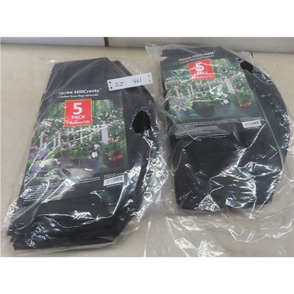 New 5-Gallon Grow Bags with Handle — 2 Packages (10 Total)