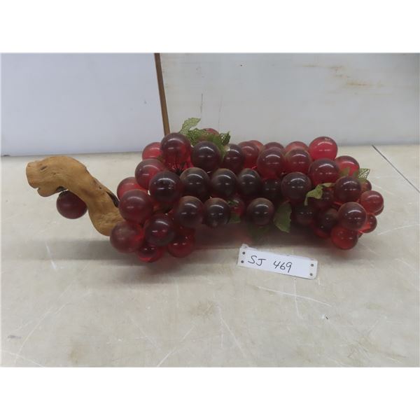 Vintage Lucite Grape Cluster — Retro Mid-Century Decor — Approx. 19"L × 7"H
