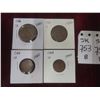 Image 1 : 4 1920 Canadian 1¢ Coins — (2) Small and (2) Large