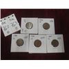 Image 1 : 5 Canadian 1¢ Coins 1931–1935