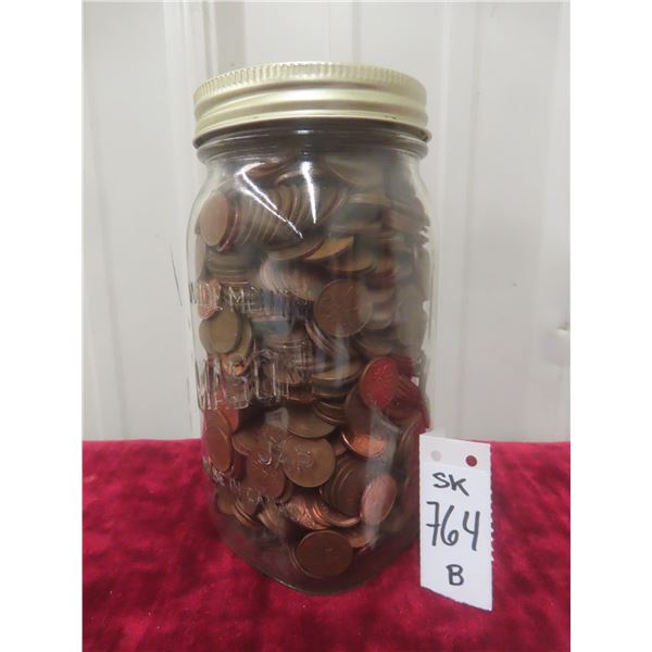 1016+ Canadian Pennies — Jar Lot