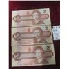 Image 1 : 3 1986 Canadian $2 Bills, Crisp