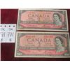 Image 1 : 2 1954 Canadian $2 Bills