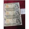 Image 1 : 3 1973 Canadian $1 Bills, Uncirculated