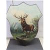 Image 4 : Decorative Shield-Shaped Plaque with Majestic Stag Picture — 24×18