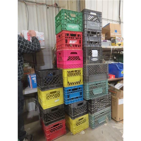 18 Milk Crates — 2 Different Sizes