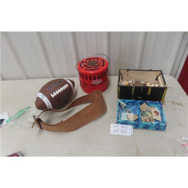 Shell Tonka Kerosene Heater, Football signed by a Team