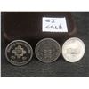 Image 1 : 3 Canadian $1.00 Coins: BC 1971, PEI 1873–1973 and Winnipeg Centennial 1874–1974