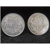 Image 2 : 5 Canadian 50-Cent Coins (1946, 1951, 1963, 1964) and USA 50-Cent Piece (1971)